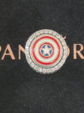 Pandora Marvel The First Avengers Captain America Shield Bead Charm S925 ALE